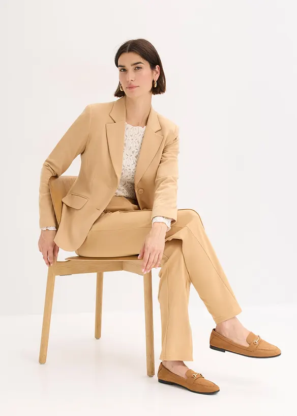 Pantalon en jersey coton avec passepoil, bonprix