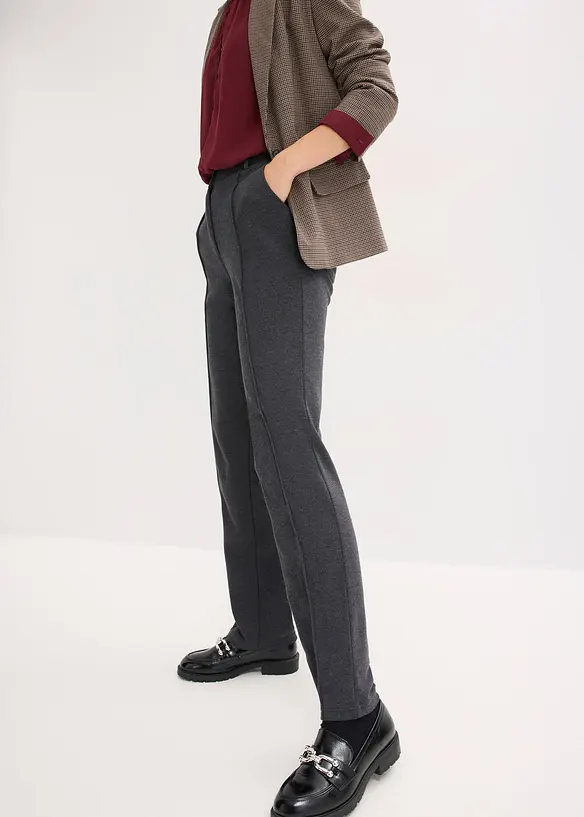 Pantalon en jersey coton avec passepoil, bonprix