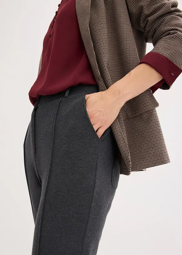 Pantalon en jersey coton avec passepoil, bonprix