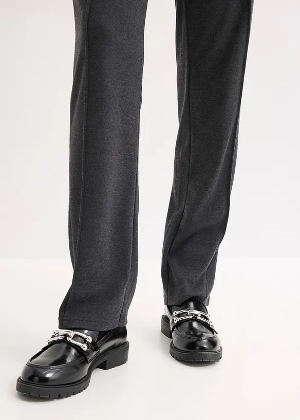 Pantalon en jersey coton avec passepoil, bonprix