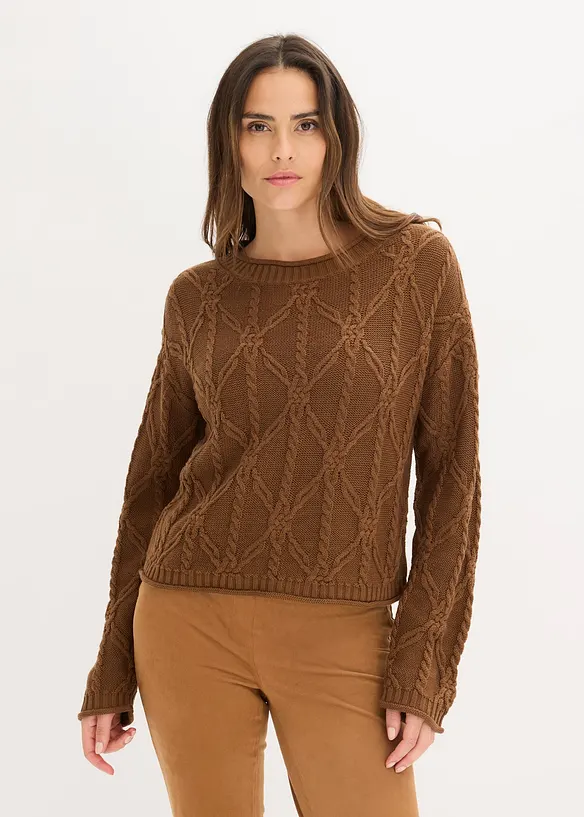 Pull en coton mélangé, bonprix