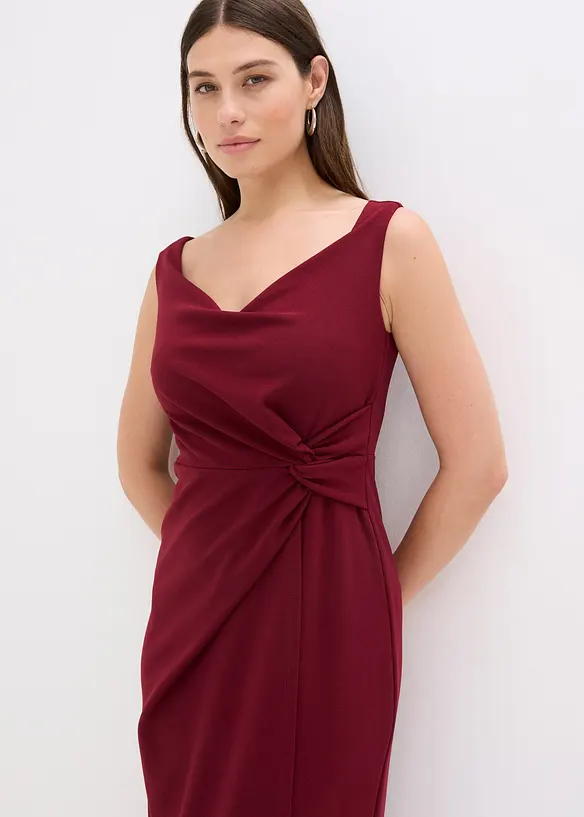 Robe col Bardot en crêpe texturé, bonprix