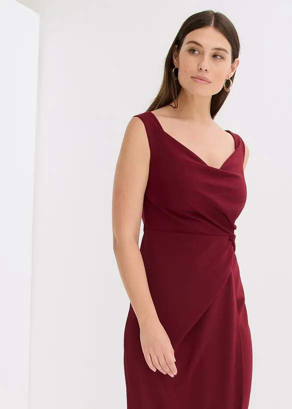 Robe col Bardot en crêpe texturé, bonprix