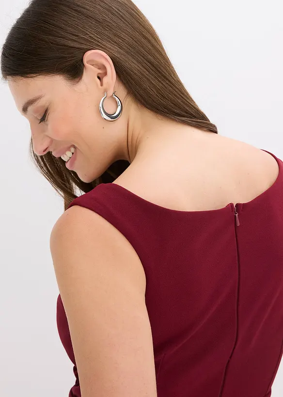 Robe col Bardot en crêpe texturé, bonprix