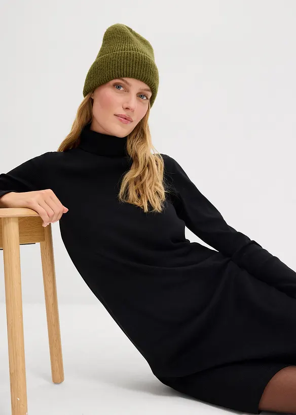 Robe en jersey côtelé extensible et épais, bonprix
