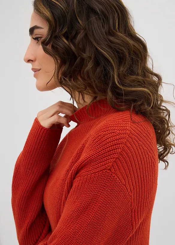 Pull en maille côtelée 100% coton, bonprix