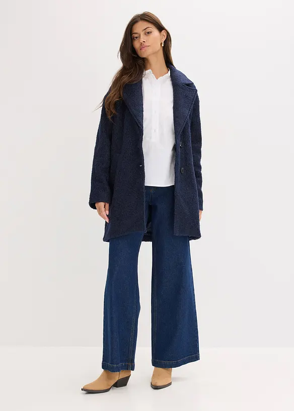 Manteau court et oversize en maille bouclette, bonprix