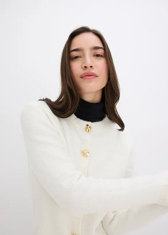 Gilet en maille à boutons décoratifs, bonprix