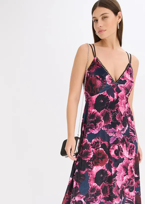 Robe midi en velours brillant, bonprix