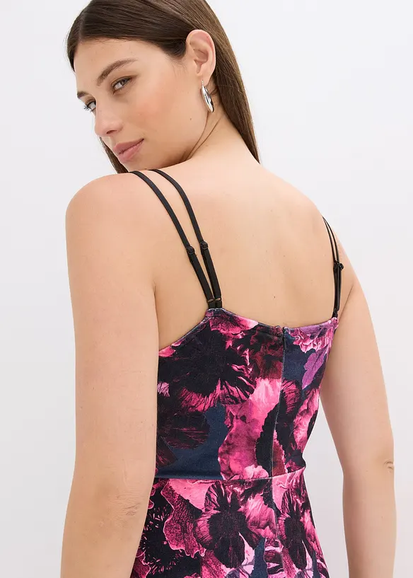 Robe midi en velours brillant, bonprix