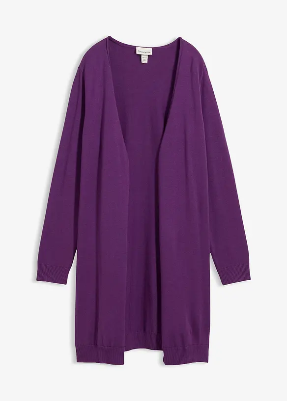 Gilet long en maille, bord roulotté, bonprix