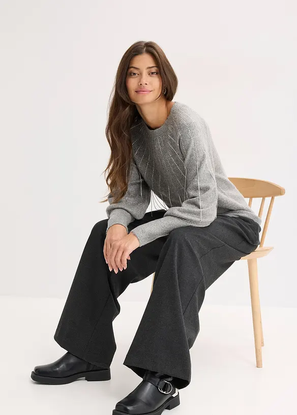 Pull avec application de strass, bonprix