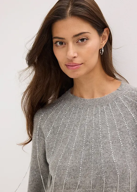 Pull avec application de strass, bonprix