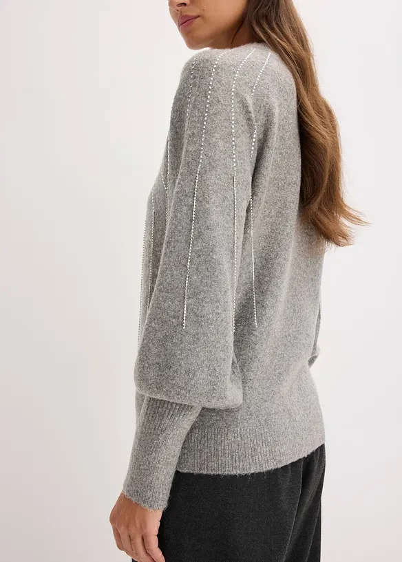 Pull avec application de strass, bonprix