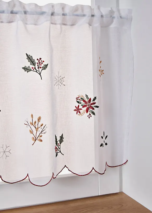 Brise-bise avec broderies hivernales, bonprix