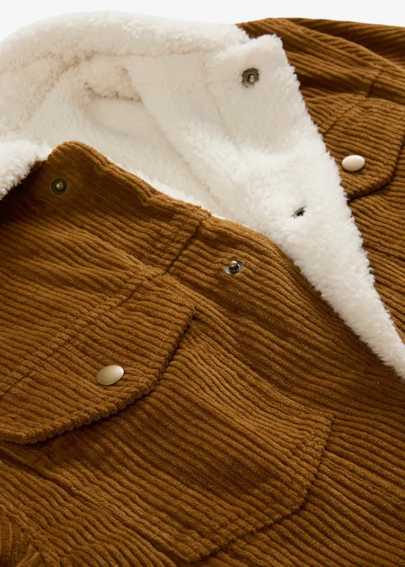 Blouson en velours côtelé doublé sherpa, bonprix