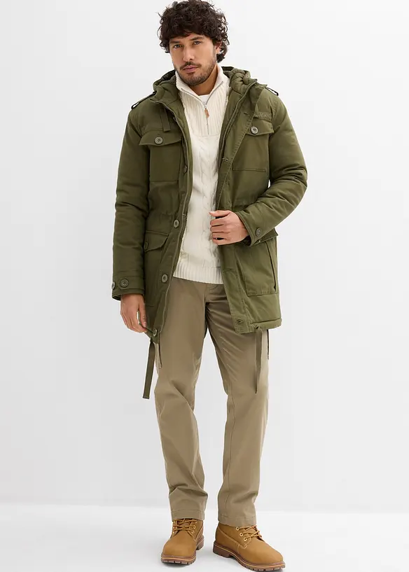 Parka d’hiver style militaire à doublure sherpa douce, bonprix