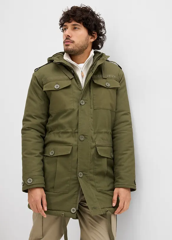 Parka d’hiver style militaire à doublure sherpa douce, bonprix
