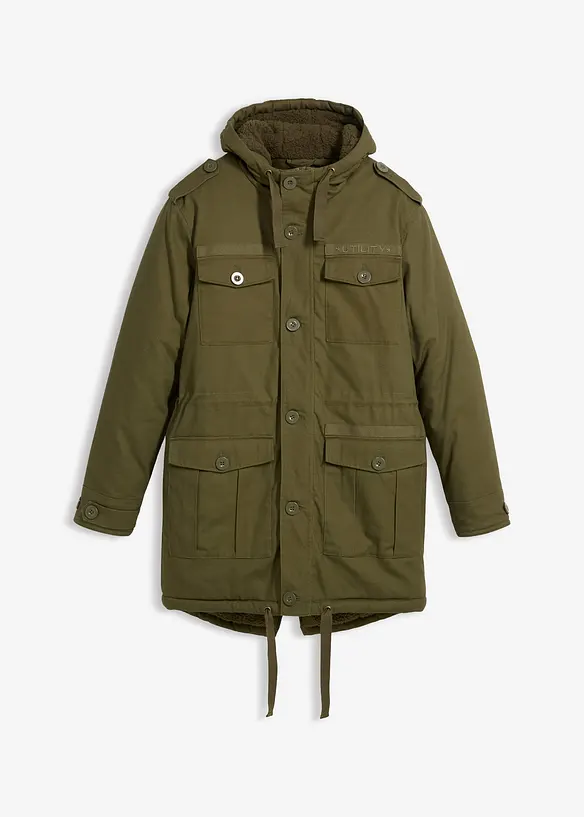 Parka d’hiver style militaire à doublure sherpa douce, bonprix