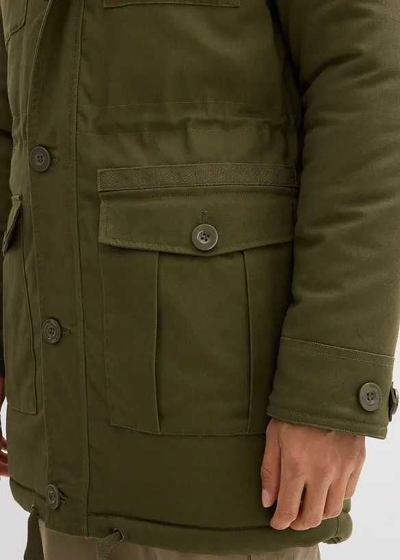 Parka d’hiver style militaire à doublure sherpa douce, bonprix