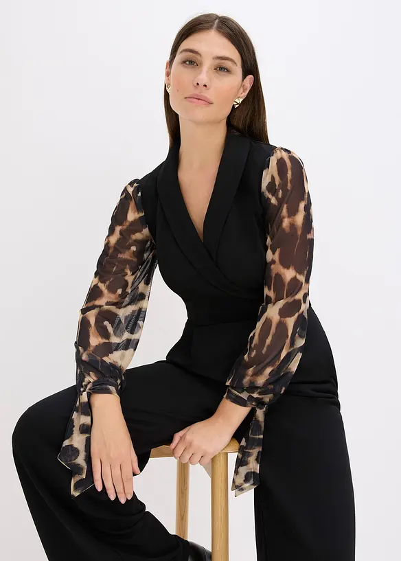 Combinaison en jersey à manches en mesh, bonprix