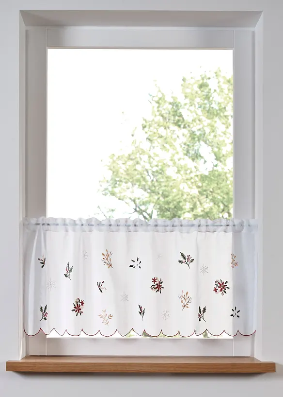 Brise-bise avec broderies hivernales, bonprix