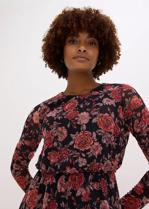 Robe midi en mesh doux, bonprix