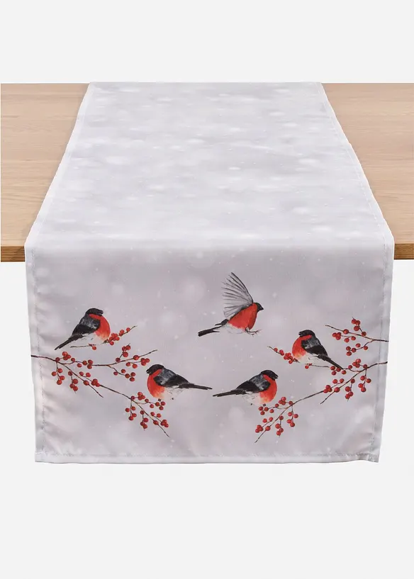 Chemin de table avec oiseaux d’hiver, bonprix
