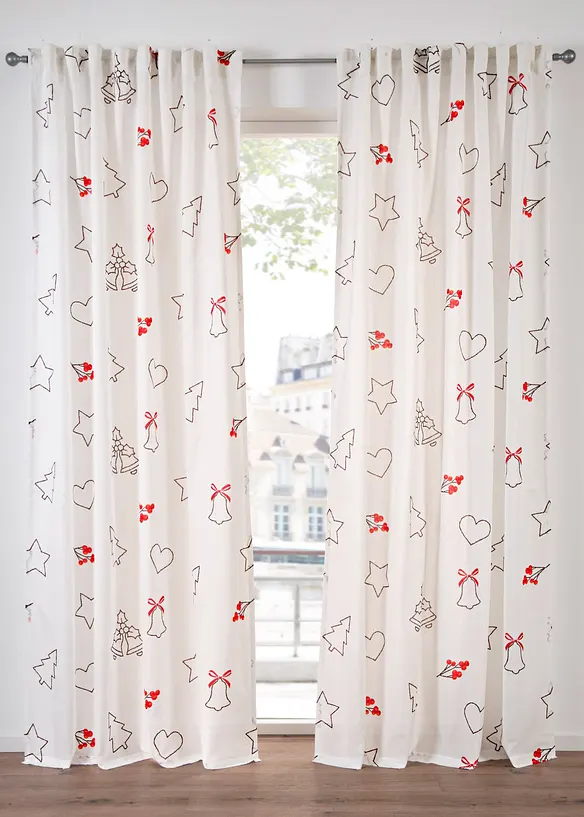 Voilage à motif de Noël (1 pce), bonprix