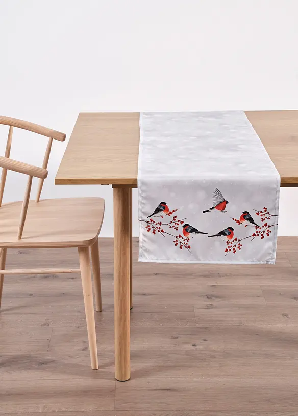 Chemin de table avec oiseaux d’hiver, bonprix