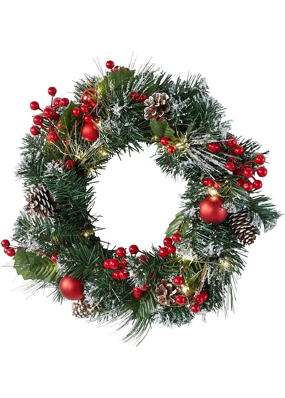 Couronne de porte LED avec d&eacute;corations, bonprix