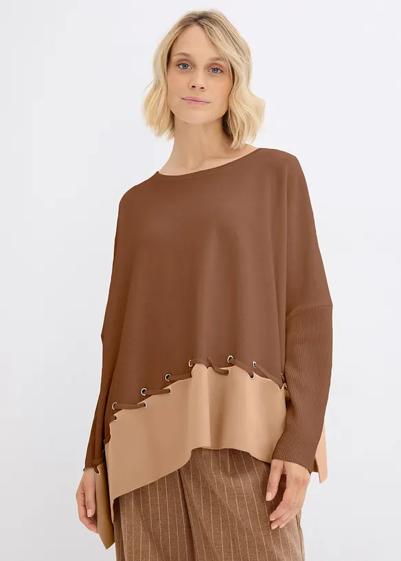 Pull poncho en fine maille, bonprix