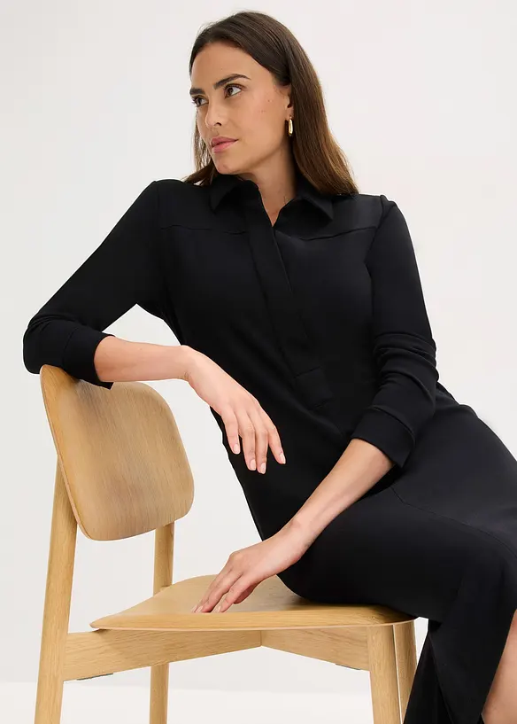 Robe-chemise en Punto di Roma, bonprix