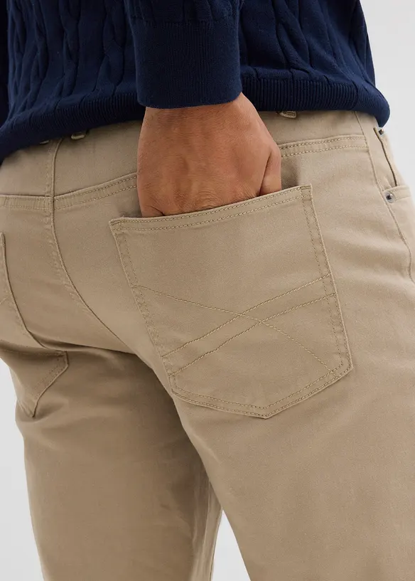 Pantalon extensible regular à doublure chaude en flanelle, droit, bonprix