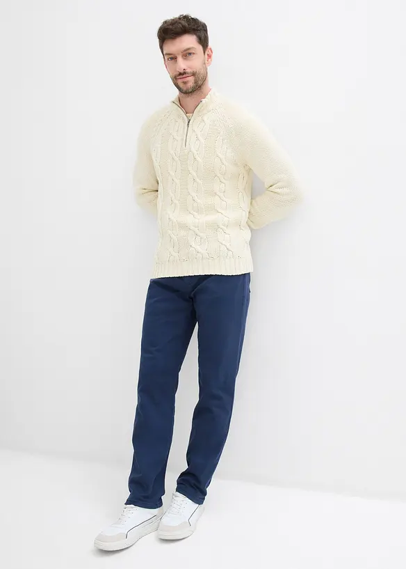 Pantalon extensible regular à doublure chaude en flanelle, droit, bonprix