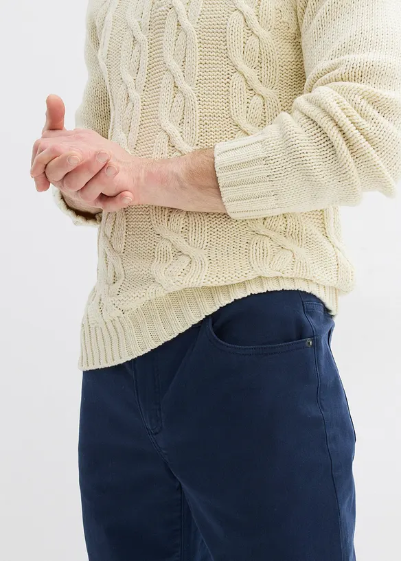 Pantalon extensible regular à doublure chaude en flanelle, droit, bonprix