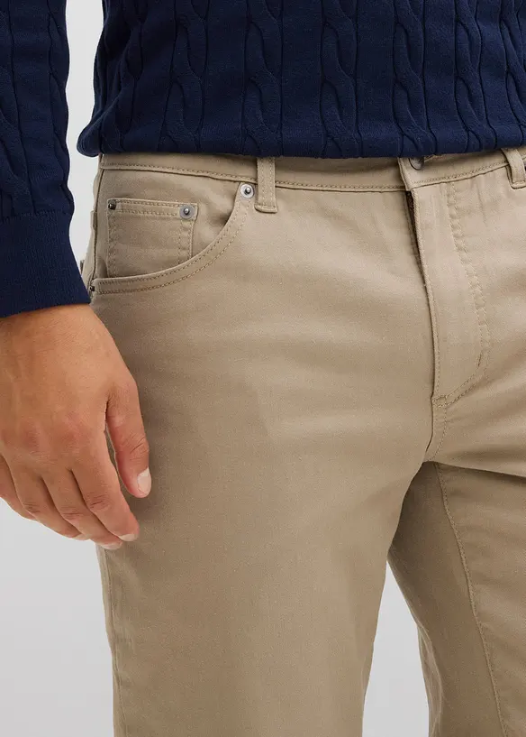 Pantalon extensible regular à doublure chaude en flanelle, droit, bonprix