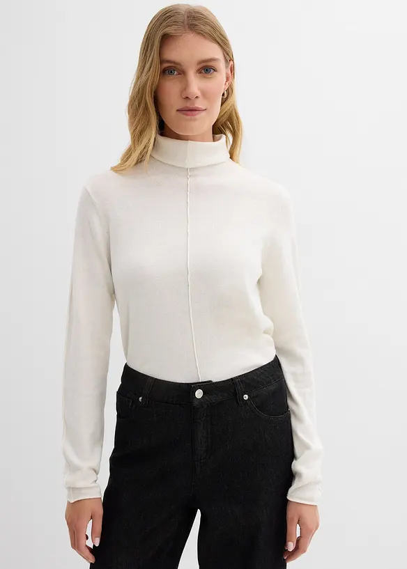 Pull col roulé doux, bonprix