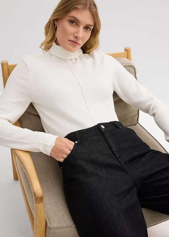 Pull col roulé doux, bonprix