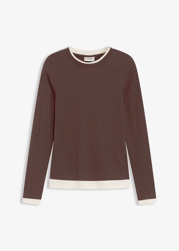 T-shirt manches longues en coton mélangé, bonprix