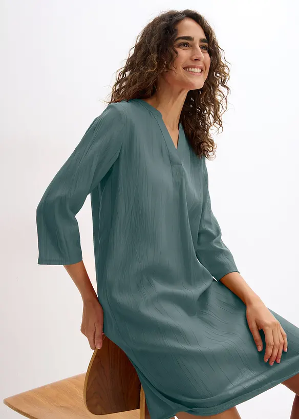 Robe-tunique texturée en viscose majoritaire, bonprix