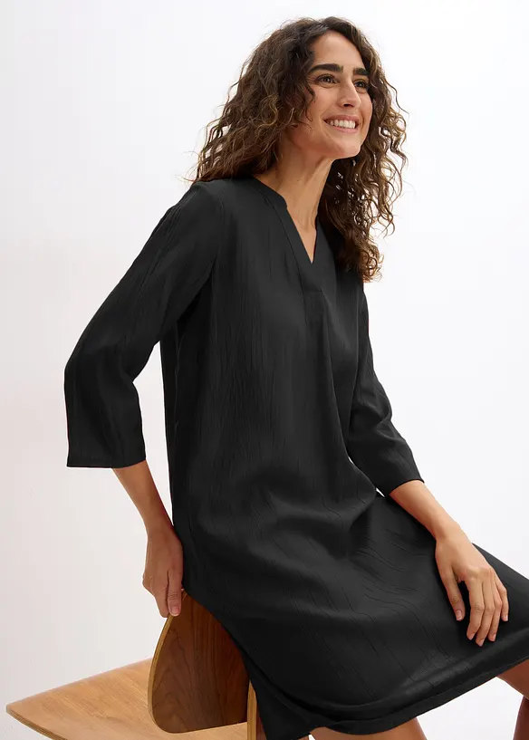 Robe-tunique texturée en viscose majoritaire, bonprix