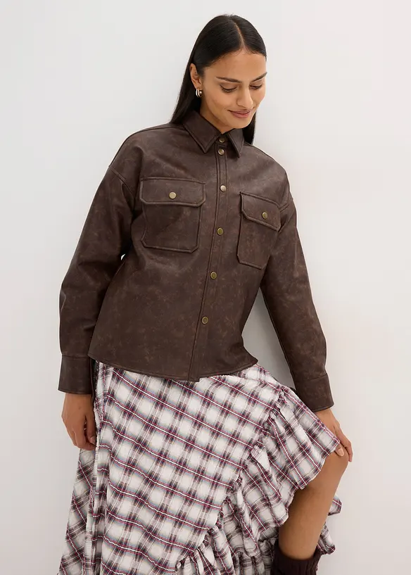 Chemise enduite effet usé, bonprix