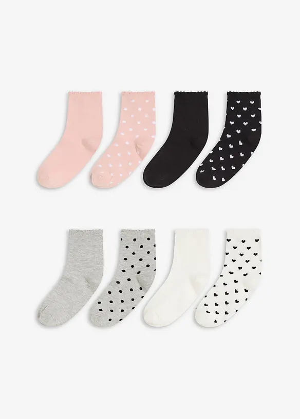 Lot de 8 paires de chaussettes mi-hautes coton majoritaire, bonprix