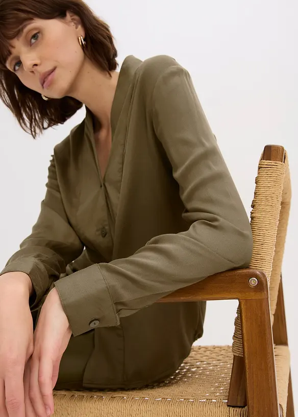 Chemisier fluide en satin, bonprix