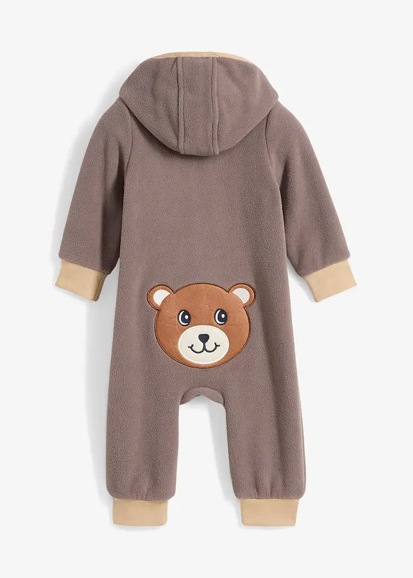 Combinaison en polaire avec capuche et application ourson, bonprix