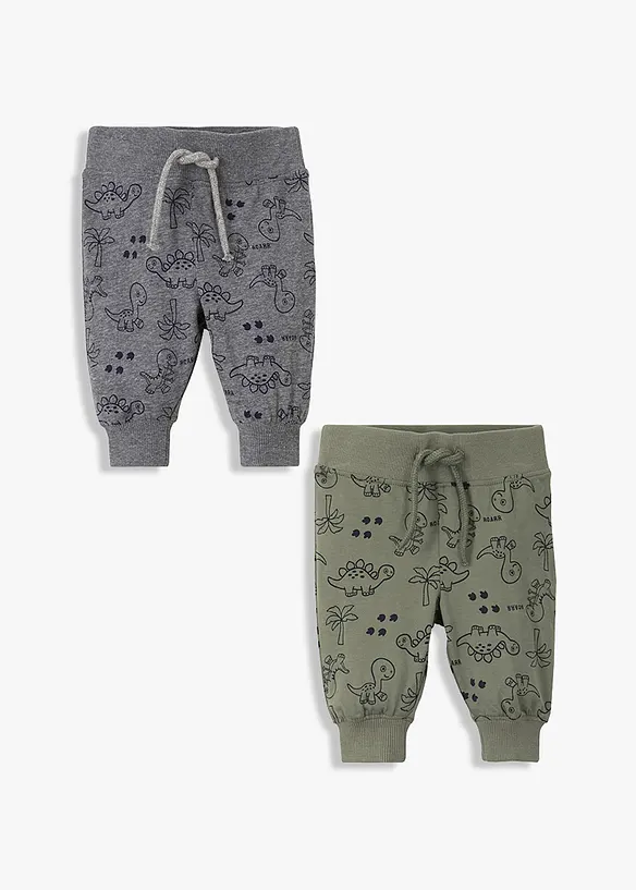 Lot de 2 pantalons b&eacute;b&eacute; en coton, bonprix