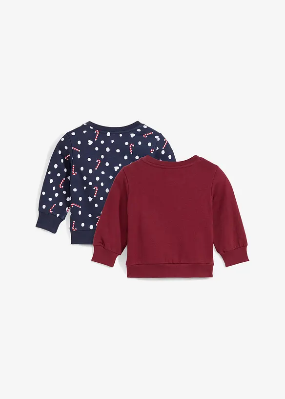 Lot de 2 sweatshirts bébé avec motif de Noël, bonprix