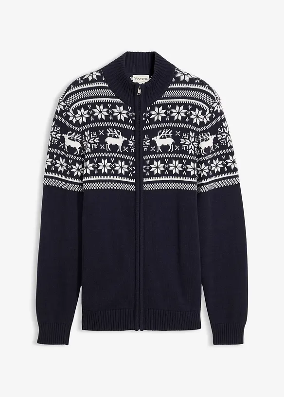 Gilet norvégien en maille douce 100% coton, bonprix