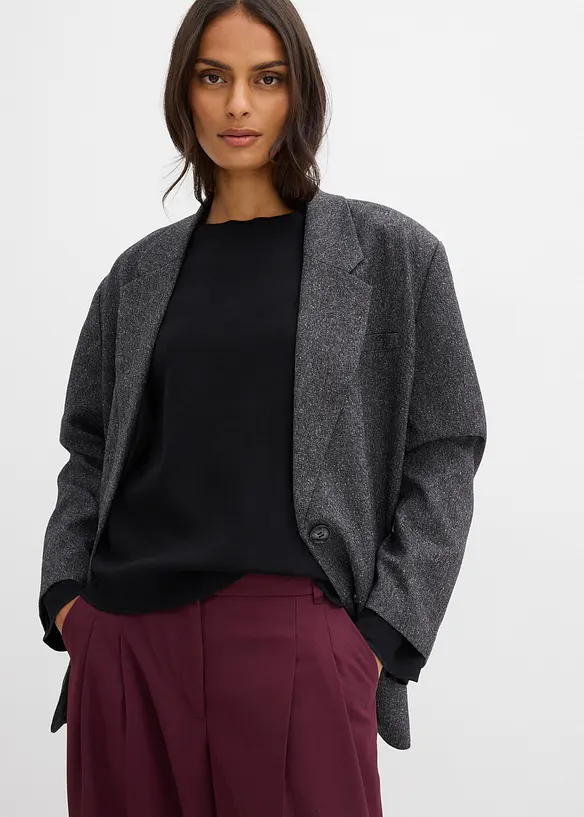 T-shirt manches longues côtelé, bonprix